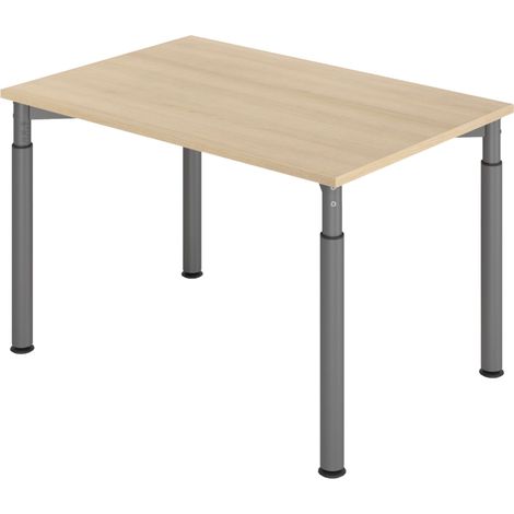 bümö Schreibtisch Serie-Y Rechteck: 120 x 80 cm  Eiche Graphit