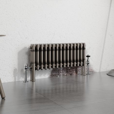 Warmehaus Traditional Radiator Raw Metal 300x607mm Triple Column (1/5)