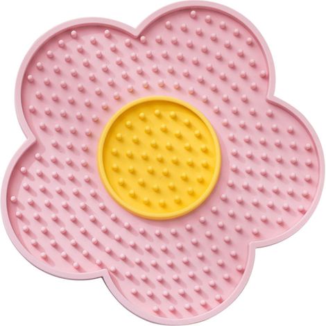 Cat licking mat, slow-eating cat licking mat, interactive pet toy, flower silicone mat (1/5)