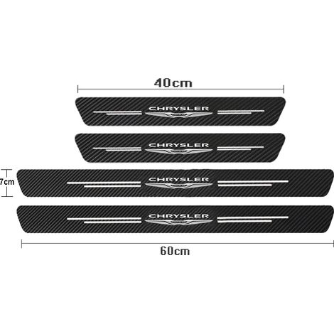 (4 pièces pour Chrysler 1) Protections de seuil de porte en fibre de carbone,autocollants pour Chrysler 300c,Android Town Country,Grand Voyager et PT Cruiser (1/3)