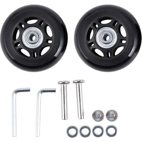 2 jeux de roues de rechange pour bagages, axes et clé de réparation, diamètre extérieur 68 mm -- (1/5)