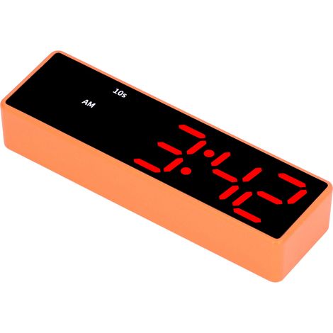 Chronomètre d'entraînement Q20 mini pour salle de sport, minuteur polyvalent d'exercice intérieur avec batterie intégrée, cadre orange + affichage bleu et rouge (1/5)