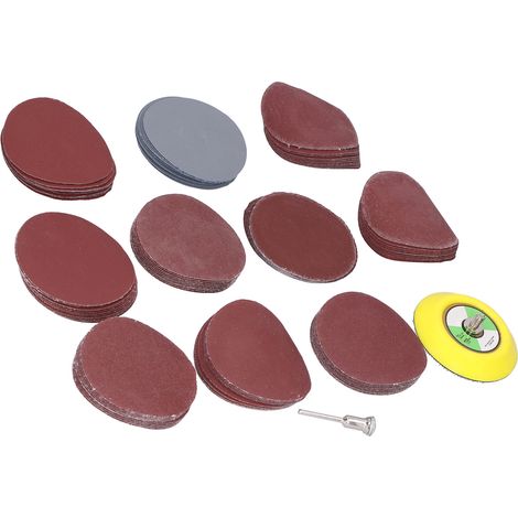 Kit d'accessoires pour ponceuse électrique (102 pièces), disques à filetage M6, rallonge ronde, papier de verre de 76 mm (3 pouces). (1/5)