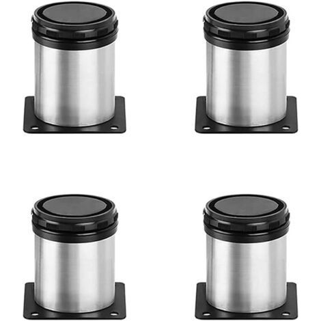 Pieds de meubles en acier inoxydable, pieds de table réglables en métal pour meubles TV, bancs, tables à manger, chaises, armoires, lot de 4 (5 cm) (1/5)