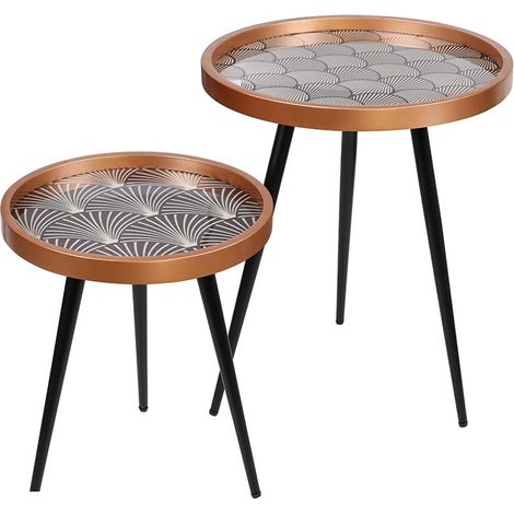 Ensemble de 2 tables d'appoint design ART DÉCO (1/3)