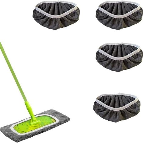 4 Pièces Chiffons De Serpillière Microfibre, Serpillière Recharge Balai Vapeur, Lavables Mop De Chiffons De Rechange en Microfibre, Vadrouille Lavables Réutilisables pour Sols Carrelages (1/4)