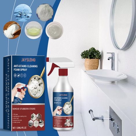 Schaumreinigungsspray fürs Badezimmer – Multifunktionales Schaumreinigungsspray für Badezimmerwandflecken – 120 ml -- BIEMMEDUE (1/5)