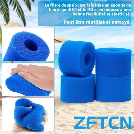 Lot de 4 filtres de Piscine en Mousse Filtre pour Intex Type S1 - Filtre en Mousse pour Spa, Piscine - Réutilisables et lavables - Éponge de Filtration de Type S1(4 pièces) (1/4)