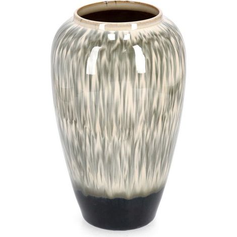 Vaso "Coira" bombato in terracotta smaltata per uso esterno h 40 cm