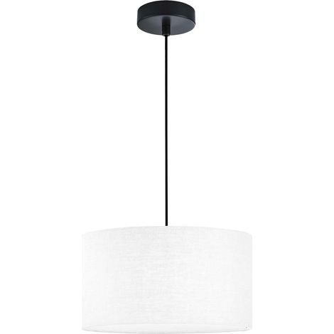 Lampe suspendue lampe de table à manger suspension lin blanc lampe de salon D 38 cm (1/4)
