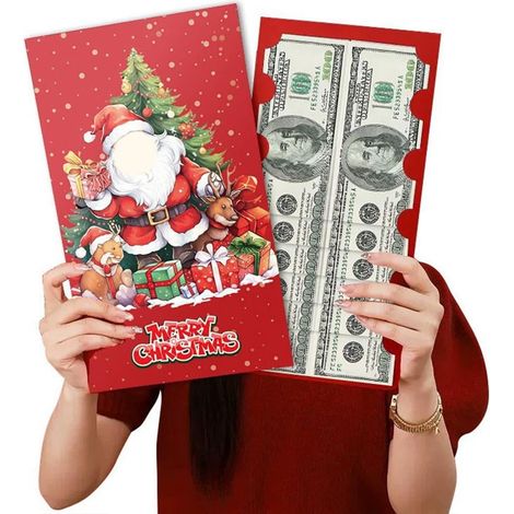 Enveloppe Pour Argent De Noël - Enveloppe Pour Carte Cadeau - Format 350 x 205 mm - Papier Cartonné Blanc - 1 Pièce (1/5)