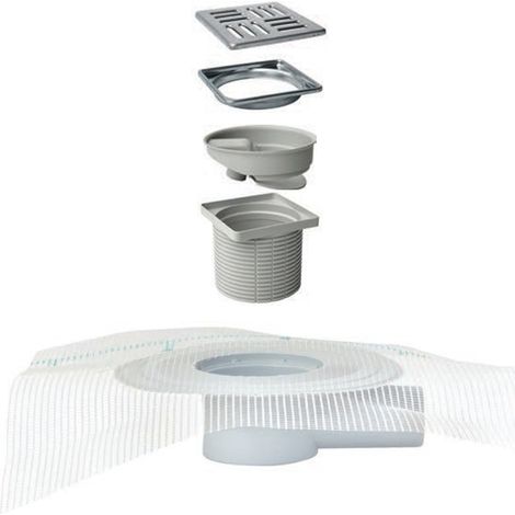 Scarico orizzontale dm 50 kit liquid fv con sifone, griglia (1/3)
