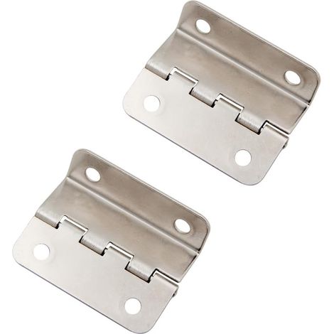 Lot de 2 charnières demi-surface – Porte décalée, charnière rétro pour portes et armoires [Argent] (1/5)