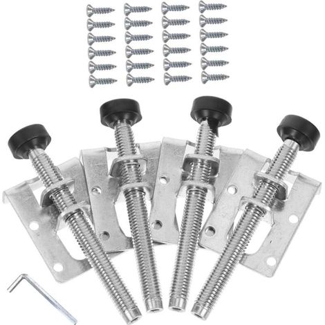 Niveladores de muebles ajustables con tornillos, juego de nivelación lateral para armarios, mesas y estantes, antiarañazos, ajustables para suelos irregulares.