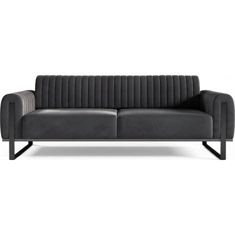Selsey Parissa - Schlafsofa, Samt Dunkelgrau schwarze Füße, 228 cm (1/5)