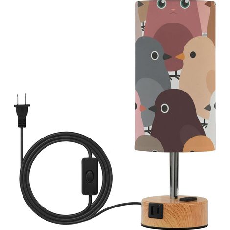 Yuiboo Petite lampe de table chevet avec abat-jour en tissu (1/5)