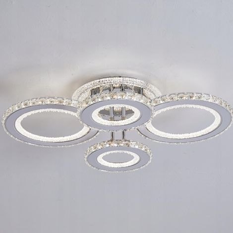 Elegante lampadario a sospensione in cristallo con LED e telecomando, 115W. (1/5)
