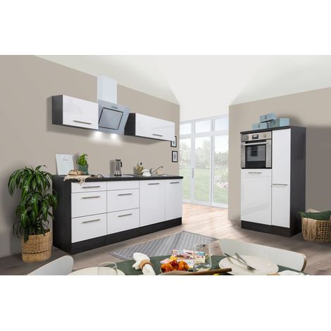 Cuisine Kitchenette Chêne Blanc Amanda 310 cm Respekta Premium