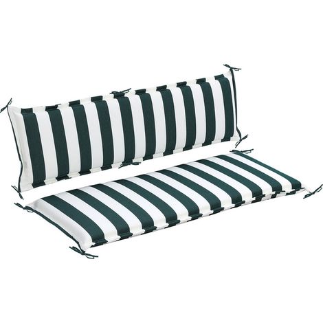 Aoodor Outdoor-Bankkissen mit Steppung, 108×45 cm, farbecht, 2-Sitzer mit Rückenlehne für Rasen- und Gartenbänke, Terrasse, Schaukel (1/5)
