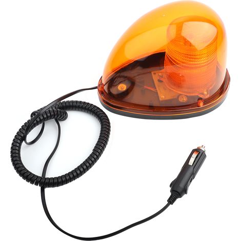 Ortviai Feu de signalisation rotatif jaune 12 V CC avec aimant intégré – LTD1201 – 1500 lm, 115 dB, IP54 (1/5)
