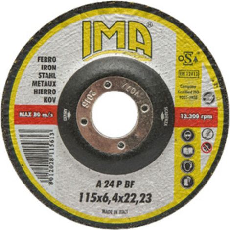 IMA DISCO P/FERRO P/SBAVARE D 115X6,4 MM- IMA- 25,0 pz
