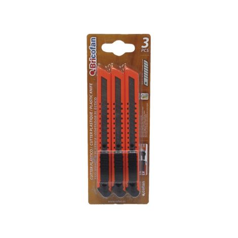 Pack de 3 cúter fabricado en ABS con hojas de 9 mm (3 uds) 10540013 (1/2)