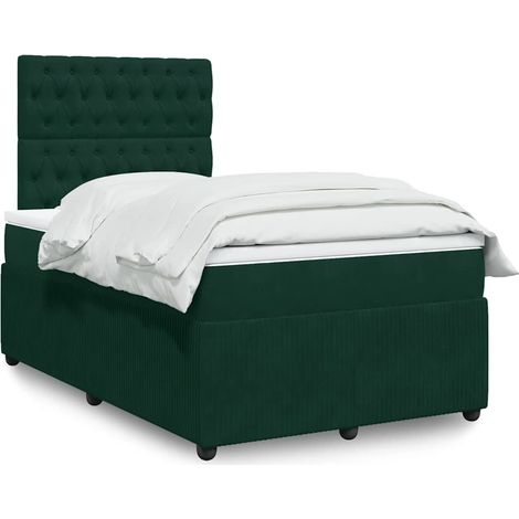Boxspringbett mit Matratze Dunkelgrün 120x190 cm Samt (1/5)