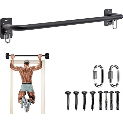 Barre de Traction Murale, Barre de Traction pour Porte, Barre de Traction de Porte avec Crochets de Bande de Résistance, 200 kg (1/5)