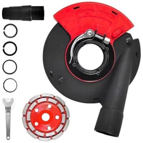 Hotte d'aspiration professionnelle pour meuleuses d'angle de 125 mm - aspiration et collecte des poussières, hotte pour ponceuses à sol et à béton, hotte de protection contre la poussière pour fraiseu