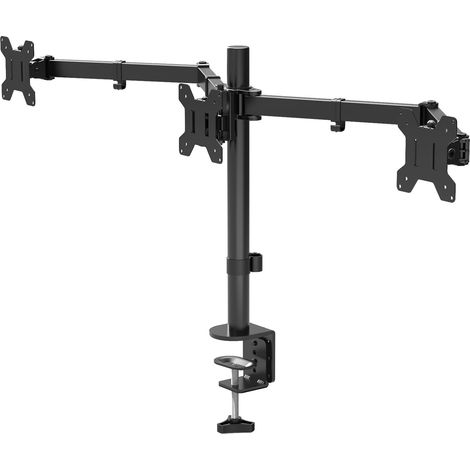 Support Ecran PC Triple 3 Écrans, 13-24 Pouces, 10 kg par Bras (1/5)