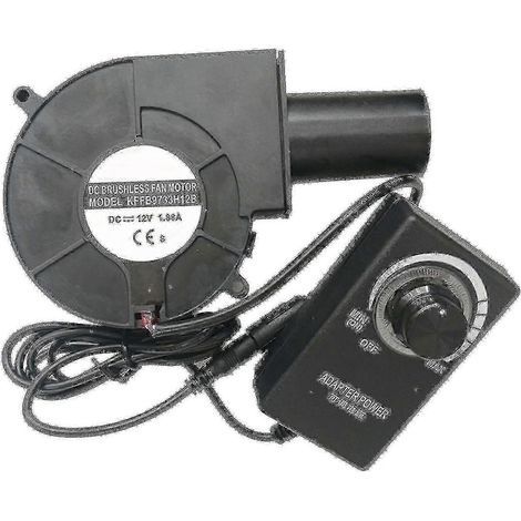 Ventilateur centrifuge 12 V 9733 à vitesse variable pour barbecue et poêle. (1/2)