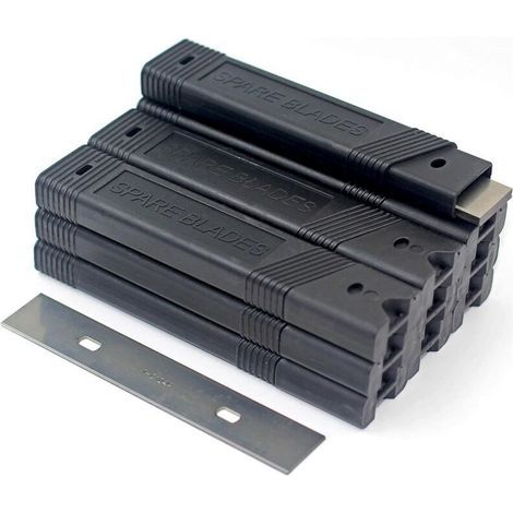Lames de grattoir de 4 pouces, 100 pièces, lame de rasoir de rechange en acier inoxydable pour enlever les décalcomanies, les autocollants et les vinyles adhésifs pour papier peint (1/4)