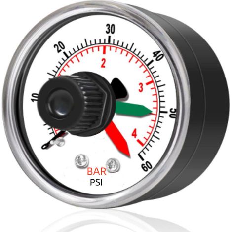 Manomètre de pression pour filtre de piscine ECX2712B1, aiguille réglable, 0,6 MPa, 6 bar, 1/4" NPT. (1/4)