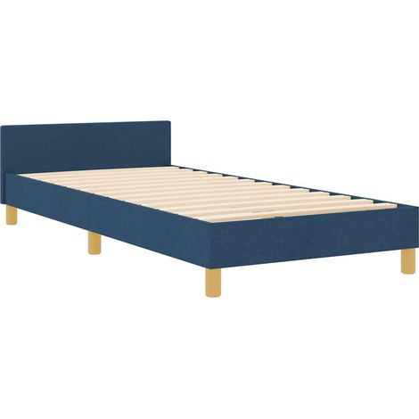 vidaXL Blue Fabric Bed Frame 90x190 cm (1/5)