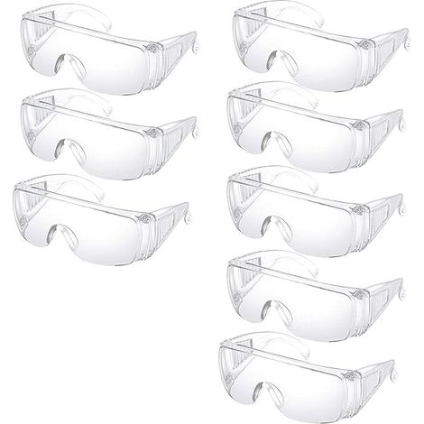 Sollbry 8 pièces Lunettes de Sécurité, Lunettes de sécurité résistantes, Lunettes de sécurité transparentes, Lunettes de sécurité pour le travail (1/5)