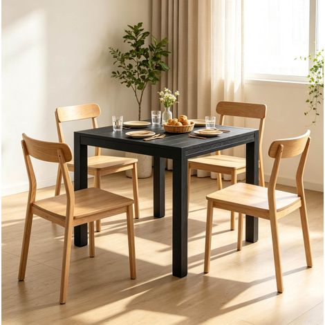 Tavolo da giardino estensibile 160x80x75 cm, per 4-6 persone, alluminio, nero (1/5)