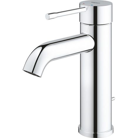 Grohe Essence Einhand-Waschtischbatterie, S-Size, Zugstangen-Garnitur, verstellbarer Mousseur, Energie-Sparfunktion, Chrom