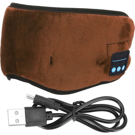 Schlafmaske mit integrierten Bluetooth-Kopfhörern, unsichtbares Headset fürs Homeoffice, kabellose Musikwiedergabe, braune Farbe (1/5)