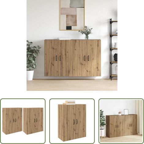 vidaXL Wandregal - Wandschrank 2 pcs Artisan-Eiche 69,5 x 34 x 90 cm Holzwerkstoff (1/5)