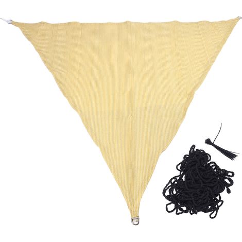 Voile d'ombrage triangulaire pour Patio, arrière-cour, pelouse, jardin, auvent extérieur, sable PE 6.1x6.1x6.1m / 20x20x20 pieds (1/3)