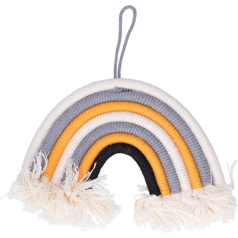 Décoration murale pour chambre d'enfant, accessoire artisanal en corde tressée multicolore, suspension élégante (1/5)