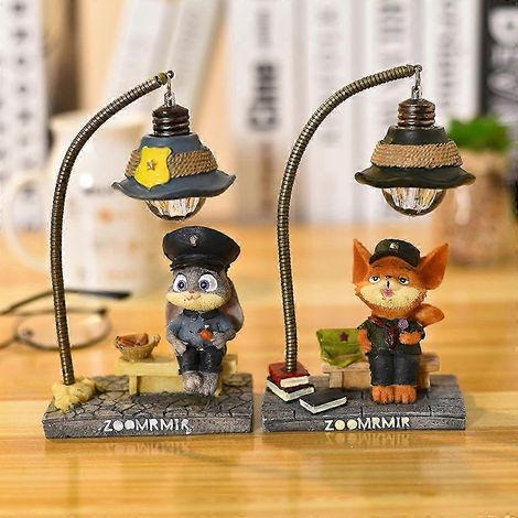 2er-Pack niedliche Fuchs- und Hasen-Nachtlichter, dekorative Leuchten für Zuhause, Bastelbedarf (1/5)