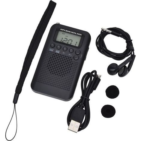 Radio Portable Mini Radio de Poche avec Haut-Parleur FM/AM Numérique Stéréo DSP Récepteur avec Réveil et Minuterie pour Maison et l'extérieur Marche Radio (1/4)