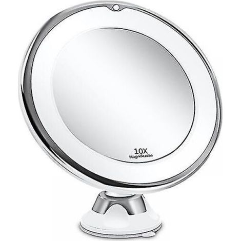 Miroir de maquillage grossissant 10x avec lumières LED, miroir cosmétique portable éclairé pour un maquillage précis et pratique (1/5)