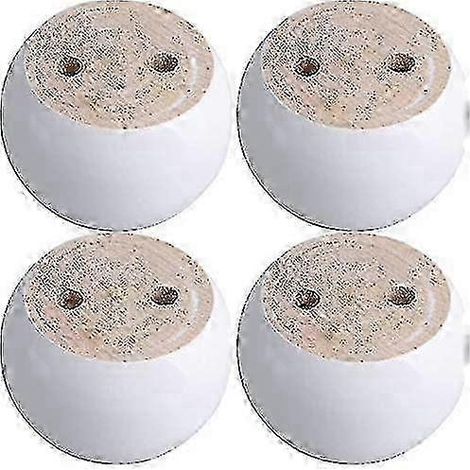 Quatre pieds de meuble ronds en bois blanc, pieds de remplacement hauts en bois massif (1/5)
