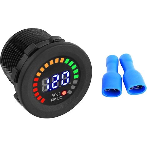Voltmètre de moto de jauge de mètre de 12 voltsmètre numérique de jauge de mètre de volts pour des véhicules 12v (1/5)