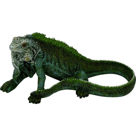 Dekofigur Leguan sitzend 17 x 8 cm grün Dekofigur