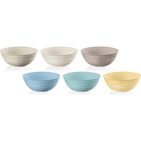 Set de 6 Bols en Plastique Recyclé - Différentes Couleurs, Ø12,2 x h11,5cm 348ml - 17500052 (1/5)