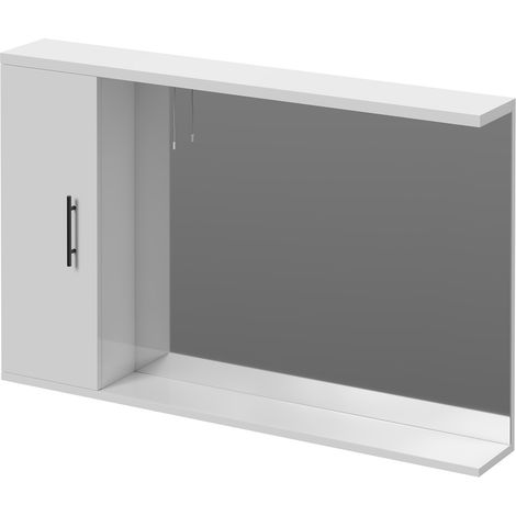 Alexander James 1200mm x 750mm Downlit Vanity Mirror with Storage - 1200mm - Gunmetal Grey 96mm Bar Handle