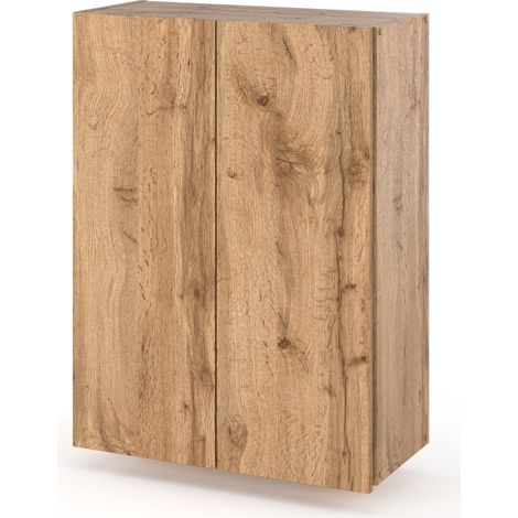 Mueble de baño de pared, poste de baño de 60 cm para baño, roble Wotan